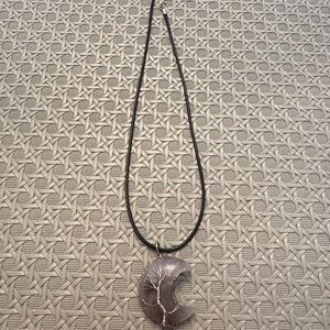 Elegant Amethyst Moon Pendant Necklace